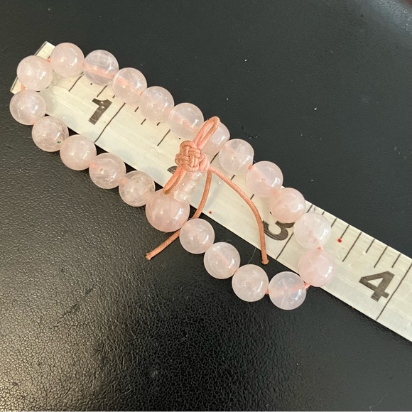 💗 ROSE QUARTZ BRACELET – 7” EXPANDABLE - Picture 3 of 6